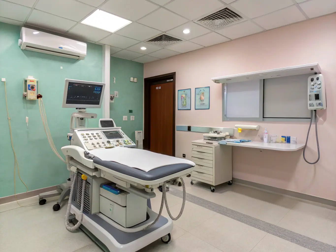 A sterile and organized medical facility with clean examination rooms, sanitized equipment, and a focus on hygiene. The image should inspire confidence in the cleanliness and safety of the environment.